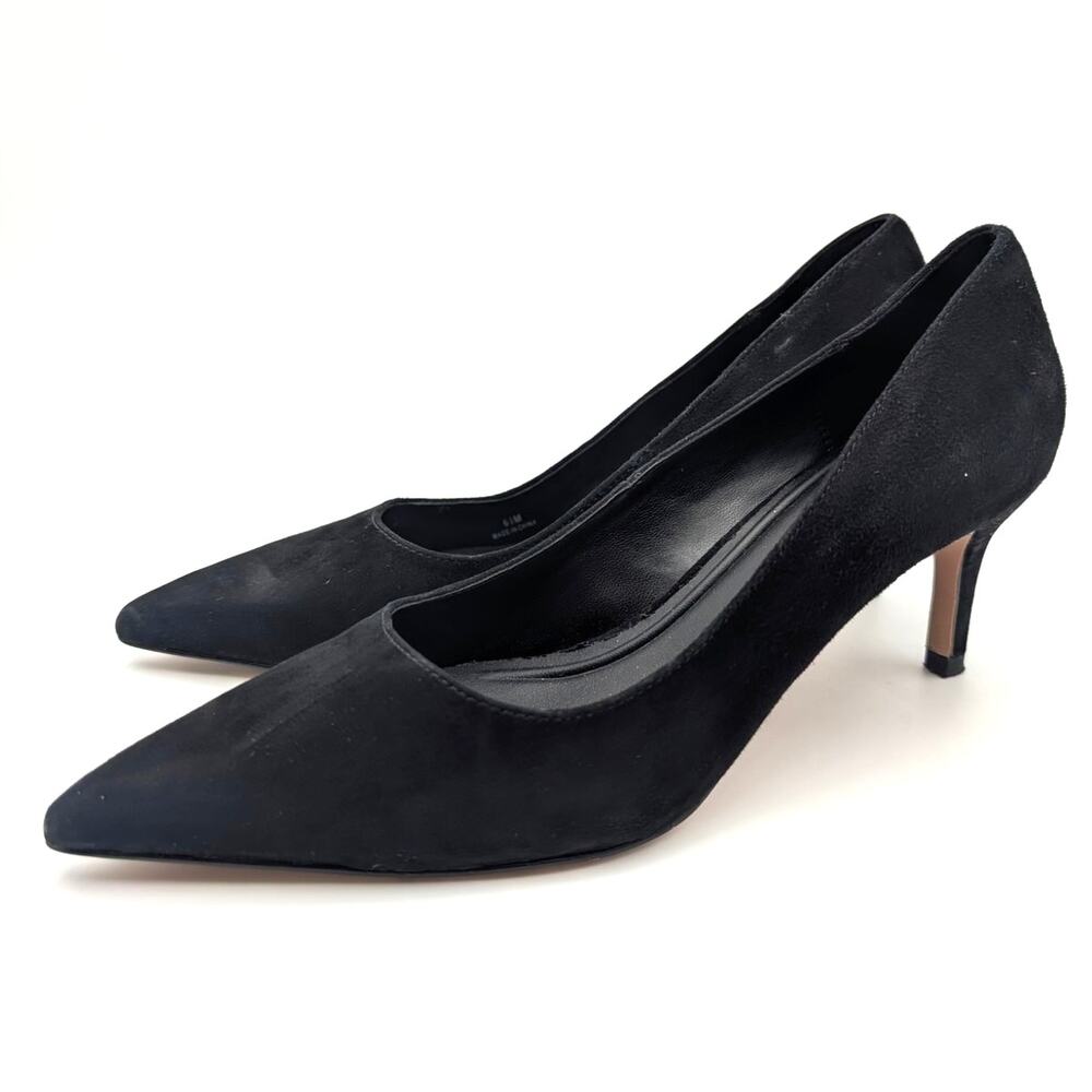 Pelle Moda Lailoni Pointed Toe Stiletto Heel Pump Women's Black Size US6.5M EU37
